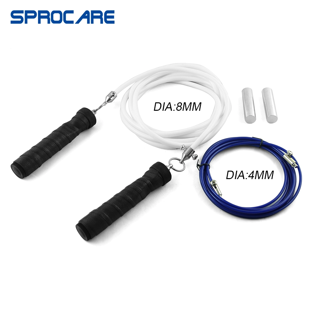 Weighted Adjustable Speed Jump Rope with Overgrip Fitness Training