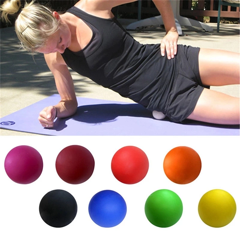 Sporting Goods 6.3cm Colorfur Silicone Yoga Exercise Massage Lacrosse Fitness Ball for Body Release