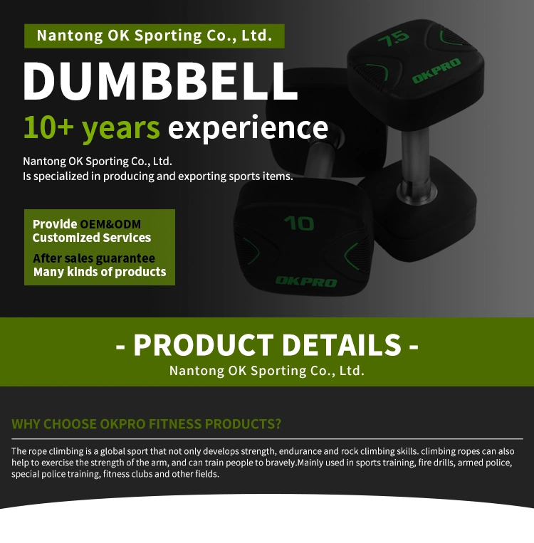 Free Weights PU Dumbbells Okpro Square Urethane Dumbbell