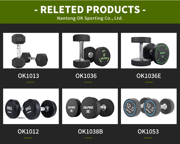 Okpro New Design High Quality Wholesale Urethane Dumbbells Round Dumbbell