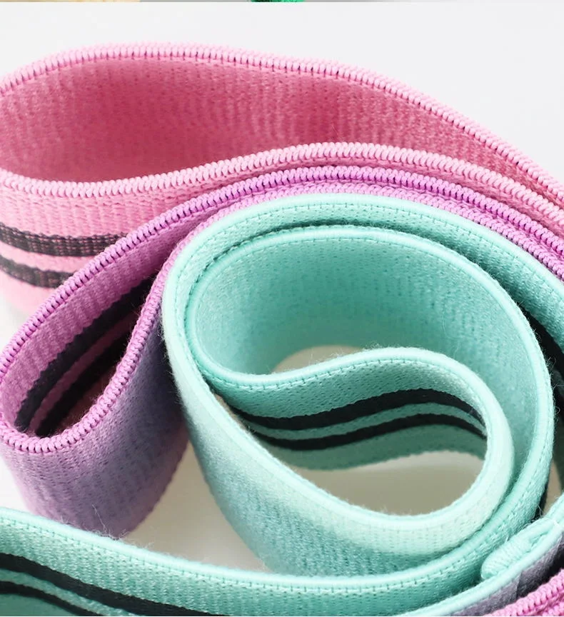 Custom Logo Elastic Exercise Workout Bands Stretch Hip Circle Fabric Booty Band Gym Fitness Resistance Loop Yoga Band