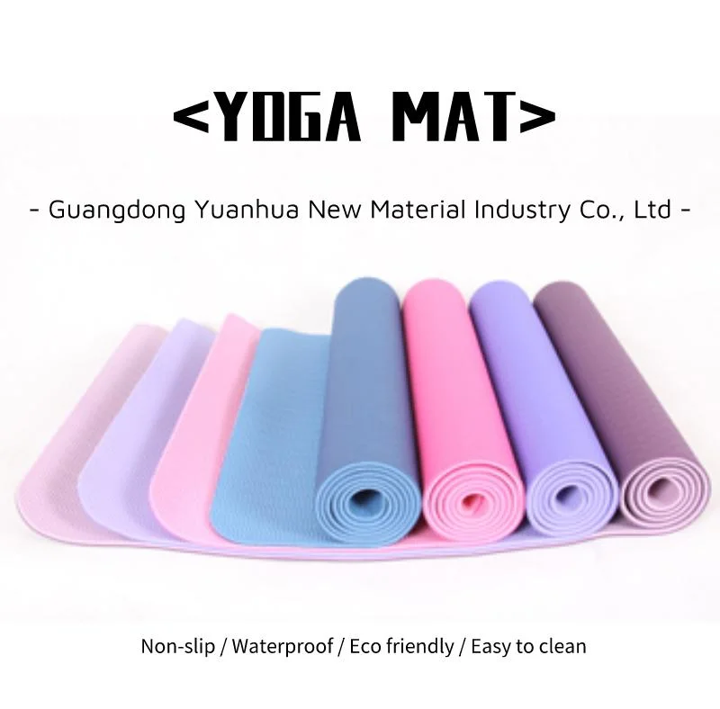 PVC Single Color Yoga Mats Custom Print Logo Eco Friendly Gym Exercise Best PVC Yoga Mats