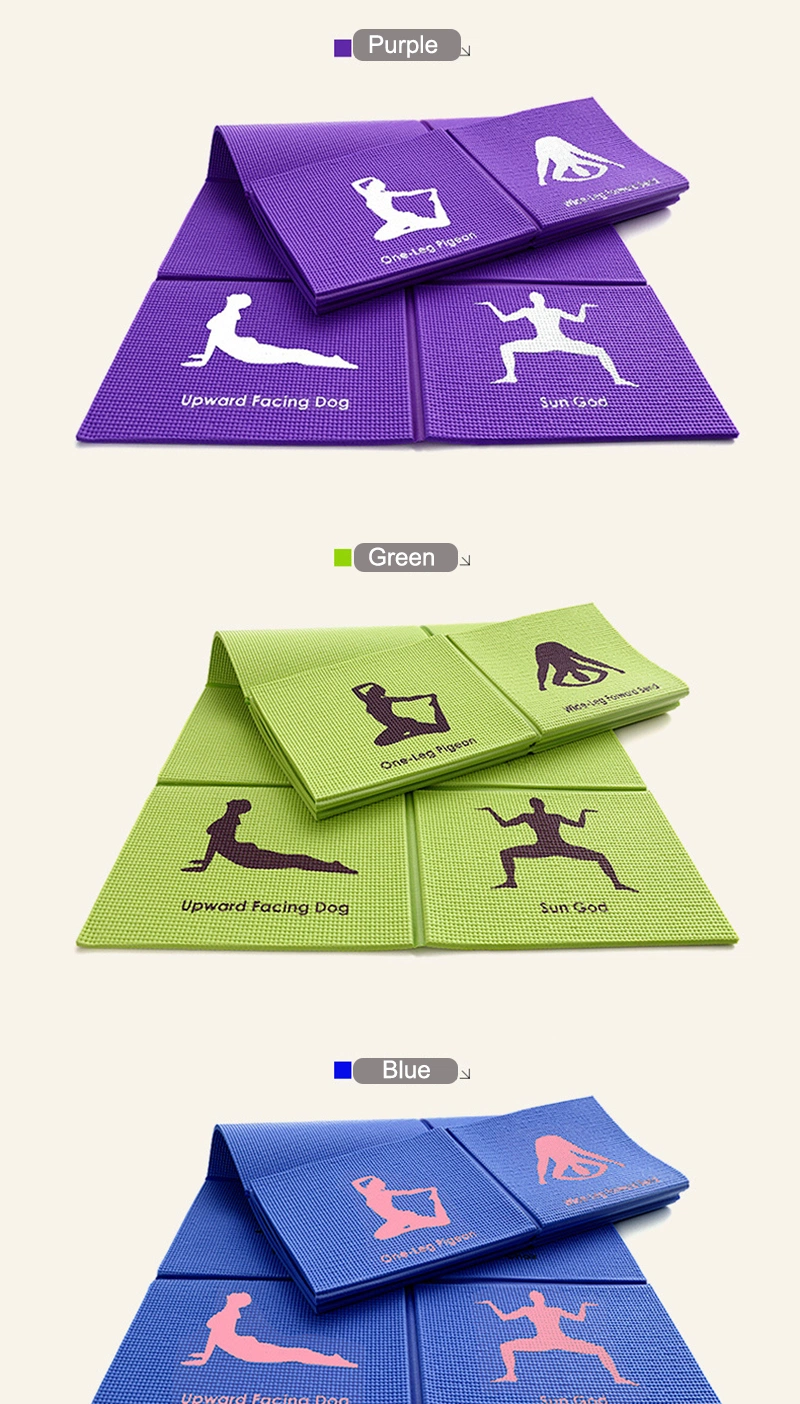PVC Non Slip Folding Pilates Mat Travel Fitness Foldable Yoga Mat