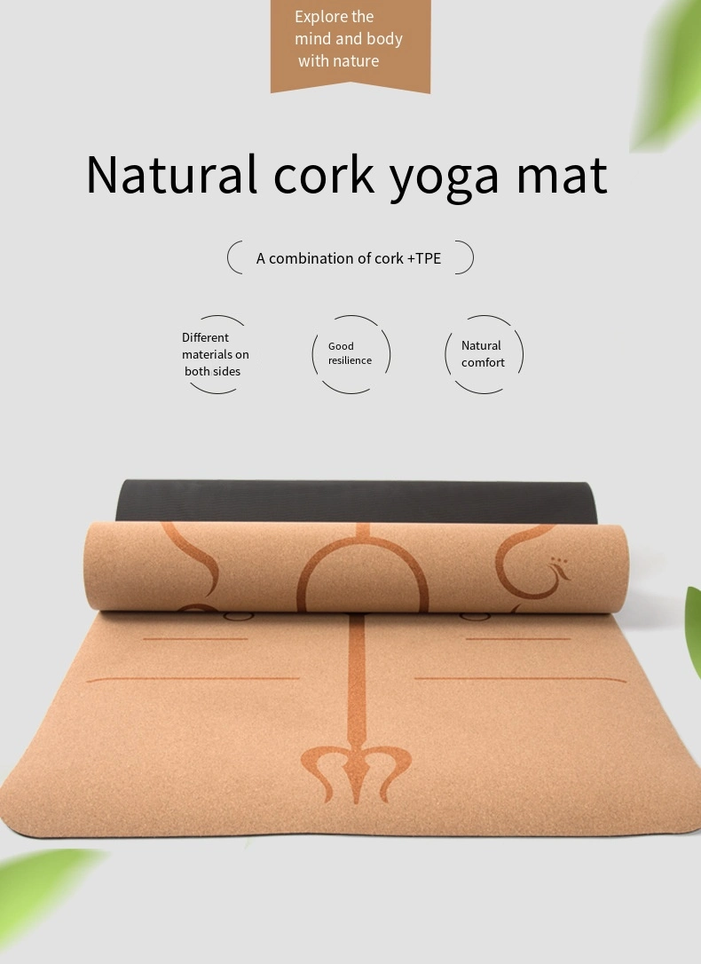 Manufacturers Wholesale Cork Yoga Mat 5mm Fitness Sports Cork TPE Yoga Mat Body Line Manufacturers Wholesale