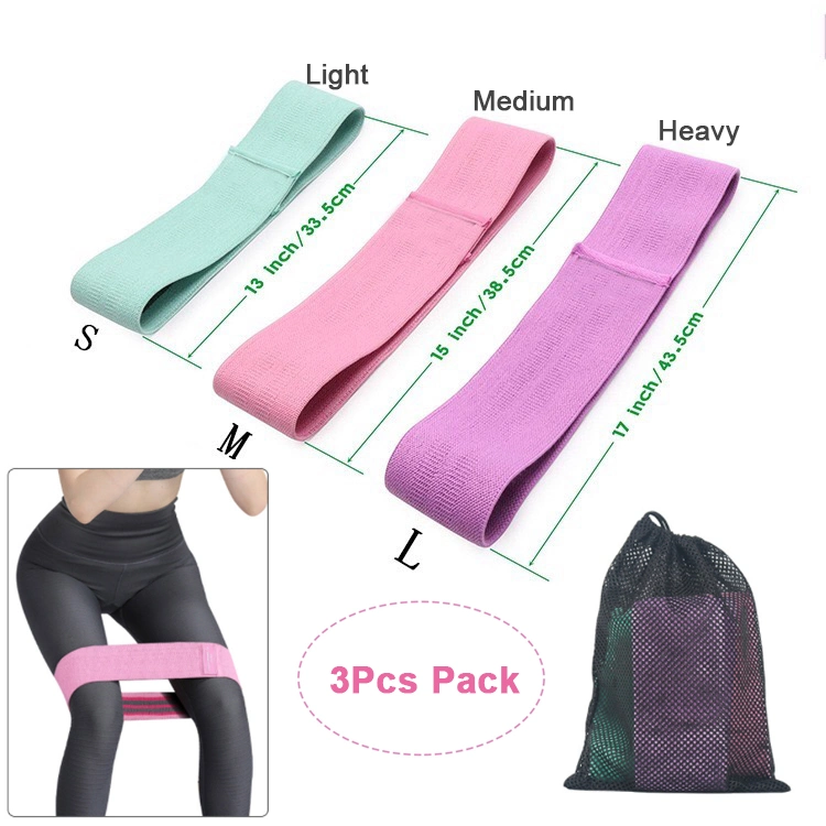 Factory Custom Brand Logo Hip Circle Yoga Exercise Non Slip Resistance Bands Set, Amazon Top Sell Heavy Stretchy Fitness Workout Home Wide Booty Loop Bands
