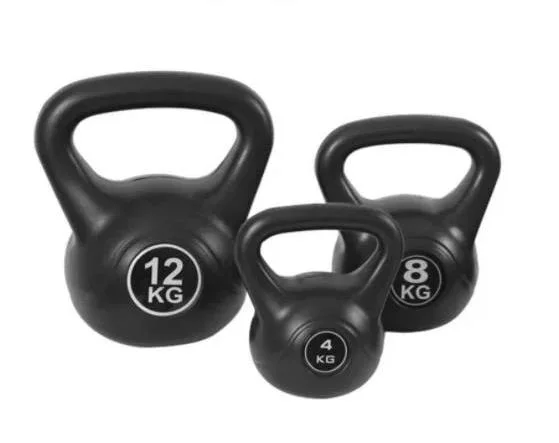 Household Weight Lifting Gym Equipment Manufacture Power Training Rubber Coated Cement Kettlebell
