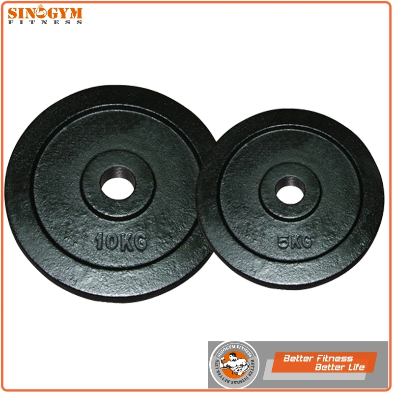 Horizontal Edge Black Paint Cast Iron Weight Plate