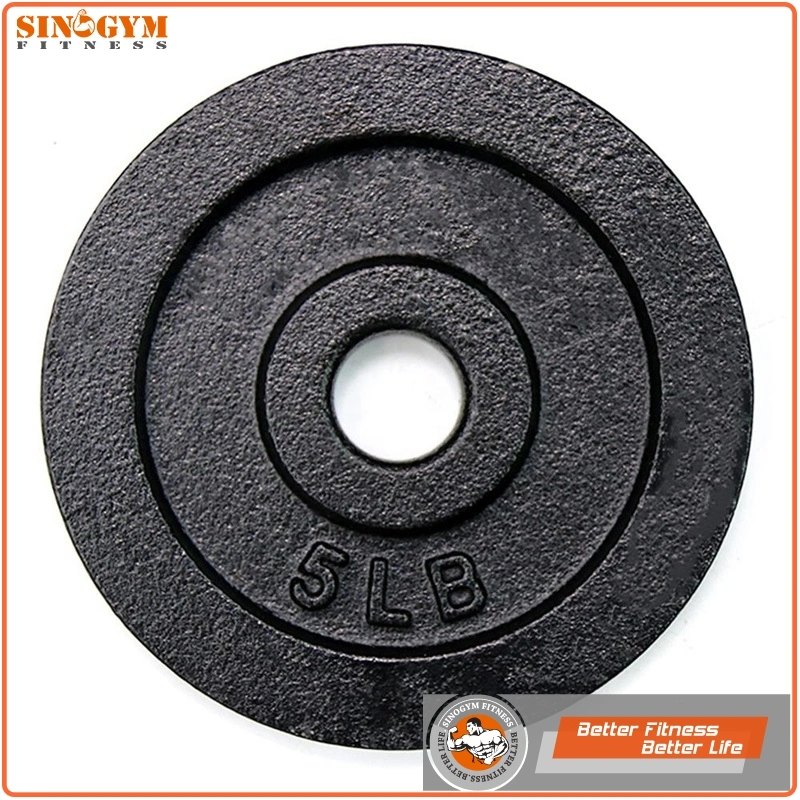 Horizontal Edge Black Paint Cast Iron Weight Plate