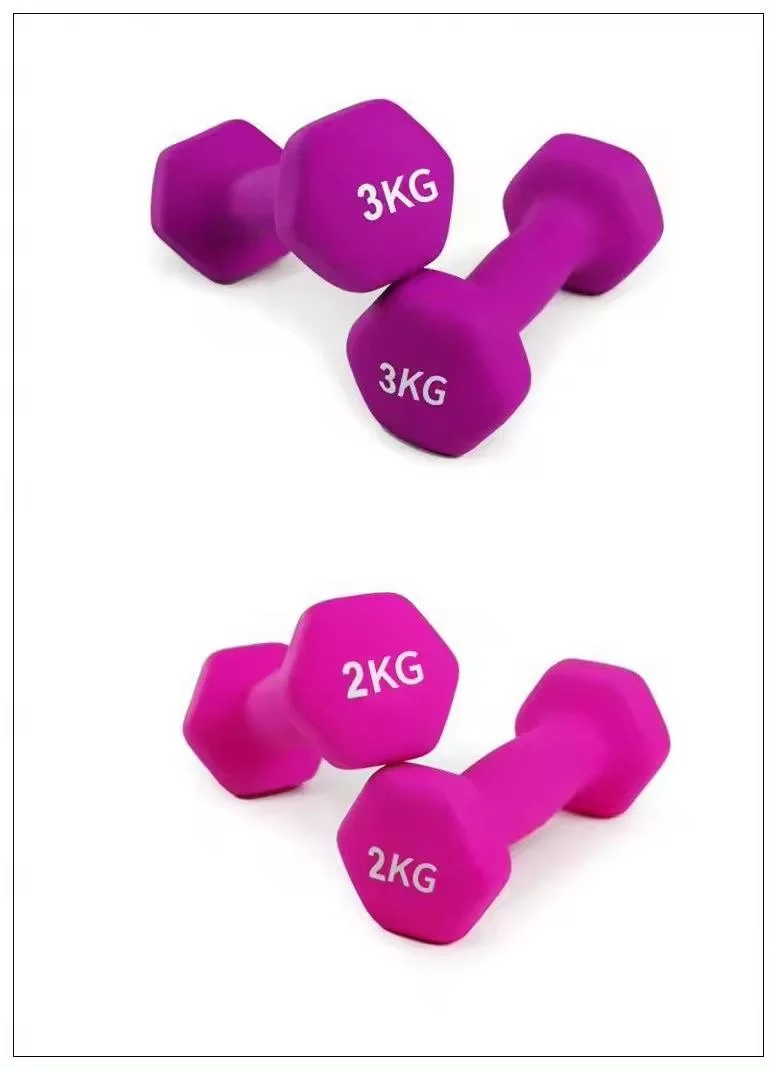 Colorful Dumbbells 1-5kg Fashion Hand Weight Gym Plastic Dumbbells Set for Women