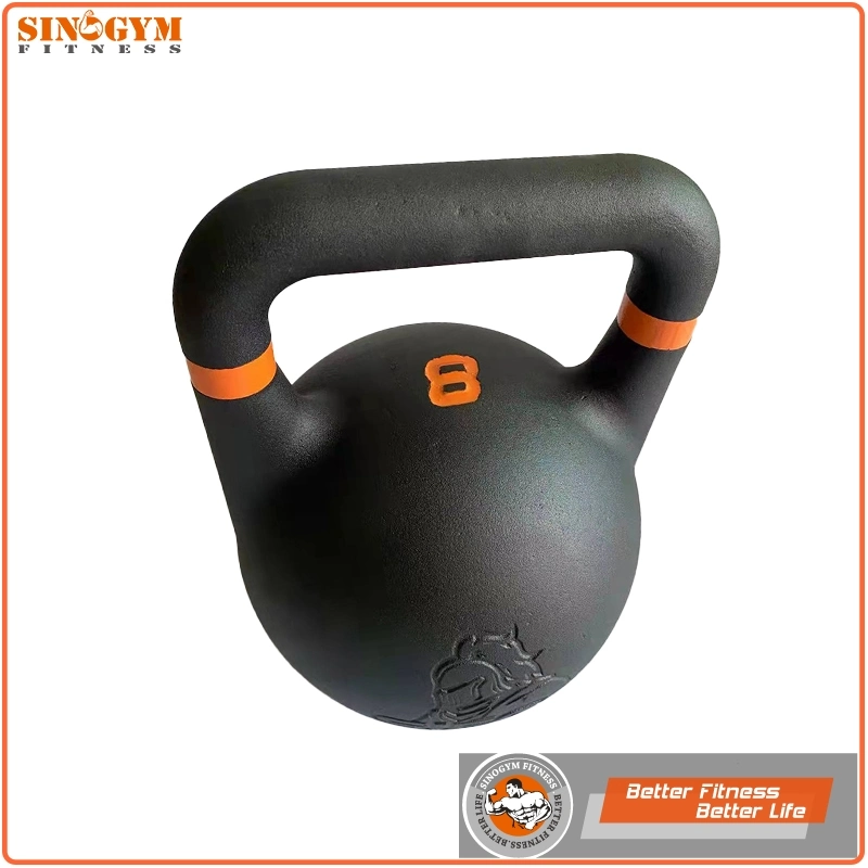 Powder Coated Solid Cast Iron Competition Kettlebell with Color Strip