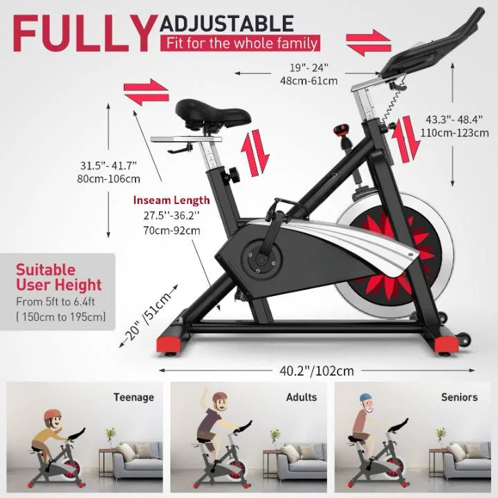 Bluetooth Magnetic Belt Drive Indoor Cycling 300 Pounds Loads Fitness Spinning Bike