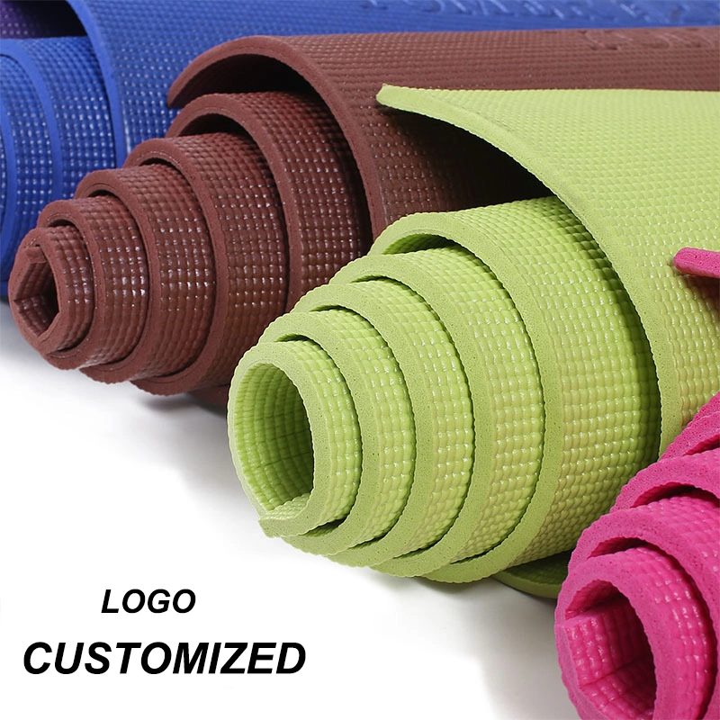 Best Selling Design Custom Printed Colorful Yoga Mat Blue Green Exercise Fitness Gymnastics Body Building Pilates PVC Kids Yoga Mat