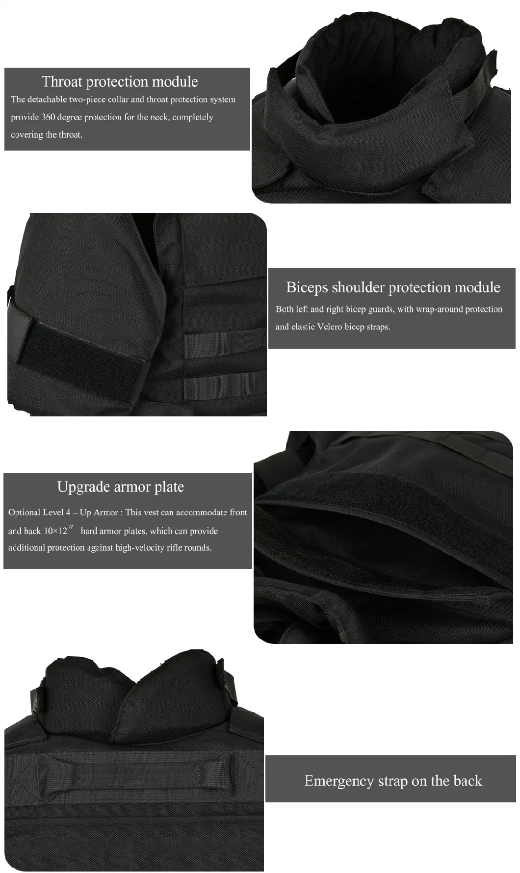 Modular Full Body Protective Bulletproof Clothing for Military and Police Operations Nij Iiia Bulletproof Vest