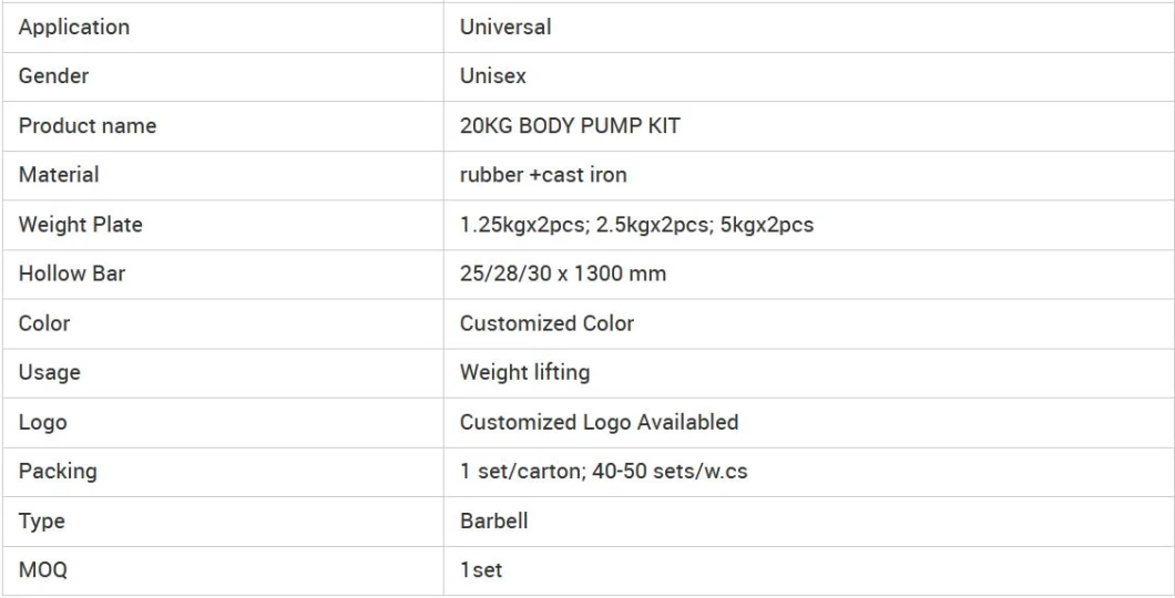 Cross Fitness Equipment Pump Set with Spring Collars Gym Aerobic Barbell Set for Weight Lifting Colorful Dumbbell Set