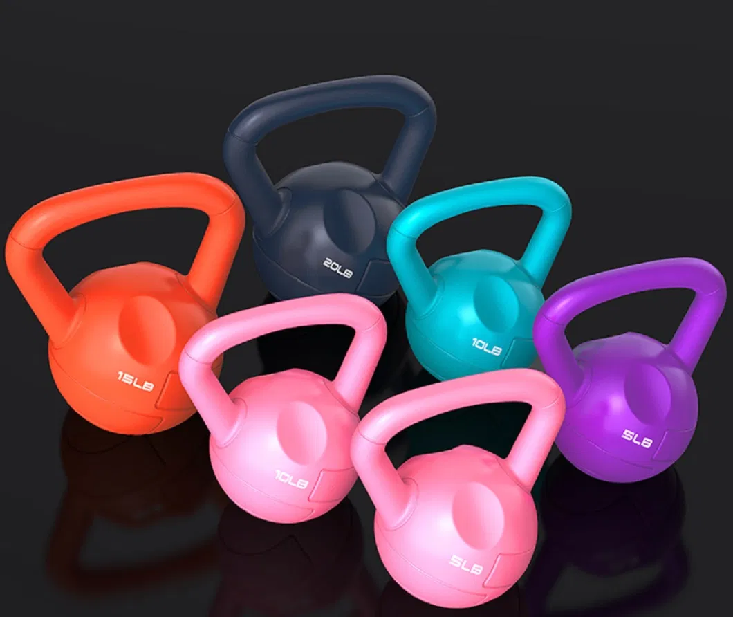 Strength Training Solid Iron Kettle Ball Exercise Handle Grip Kettlebells Adjustable Candy Colored Cement Kettlebell Weights Wyz18360