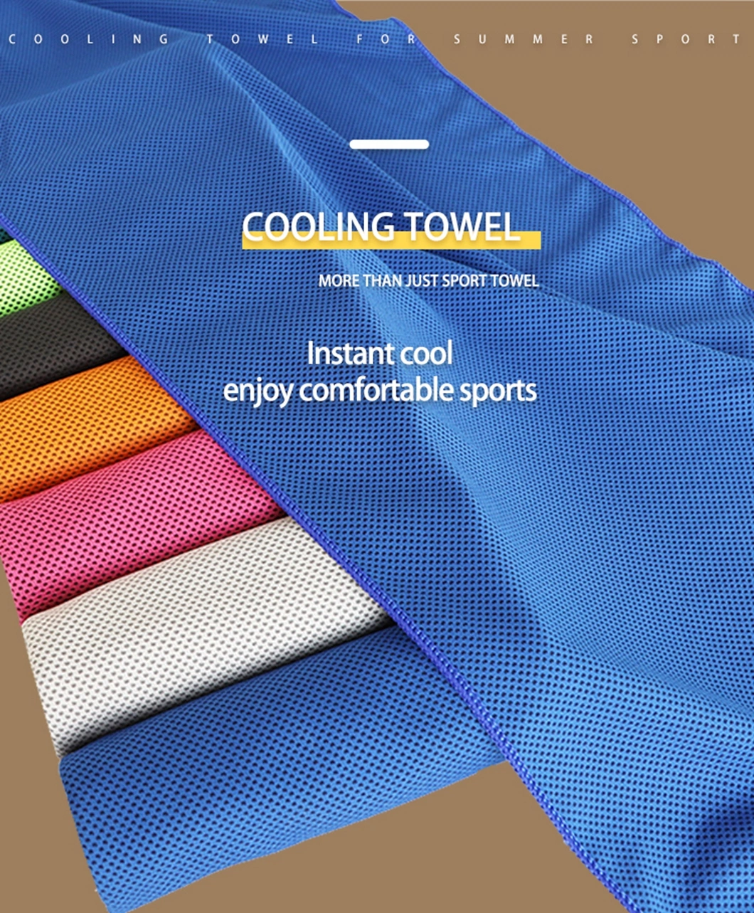 Sport Cooling Towel of Microfiber Custom Gym Towel Instant Cold Golf Towel Hot Sale Ice Microfiber Yoga Towel Packing and Logo Custom Microfiber Sport Towel