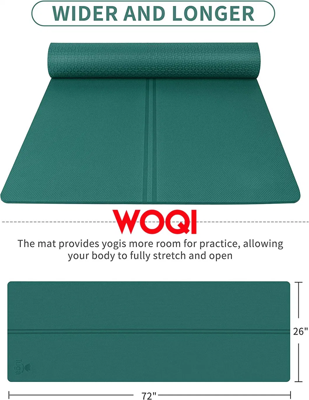 Woqi Super Large Non Slip TPE Yoga Mat