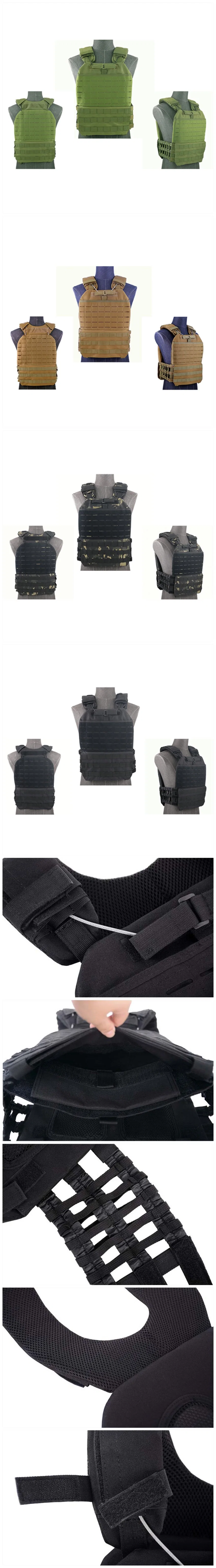 Adjustable Laser-Cut Lifting Vest Miltary Tactical Vest Body Armor Combat Nylon Hunting Molle Vest Plate Carrier Fitness Weight Vest