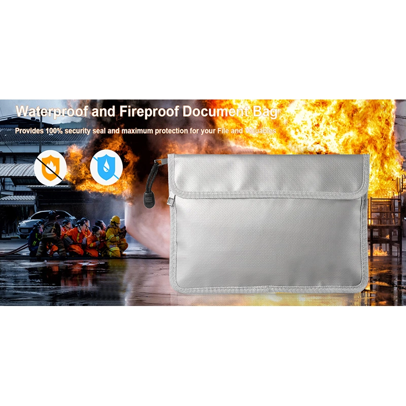 Premium Quality Durable Portable Waterproof Fireproof Document Money Bag