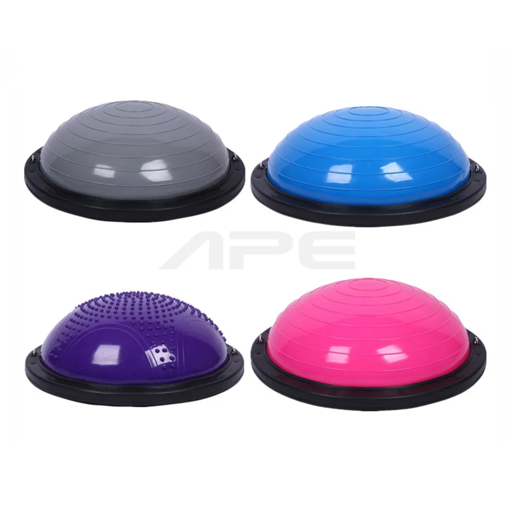 High Quality Customized 58cm Thickened Fitness Half Pilates Balance Bosu Yoga Ball