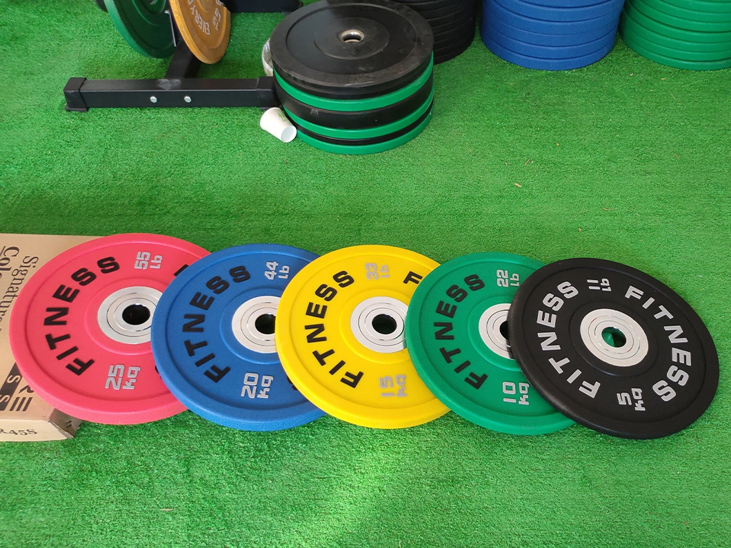 Gym Machine Home Weightlifting Dumbbell Plate Color Rubber Bumper Weight Barbell Plates