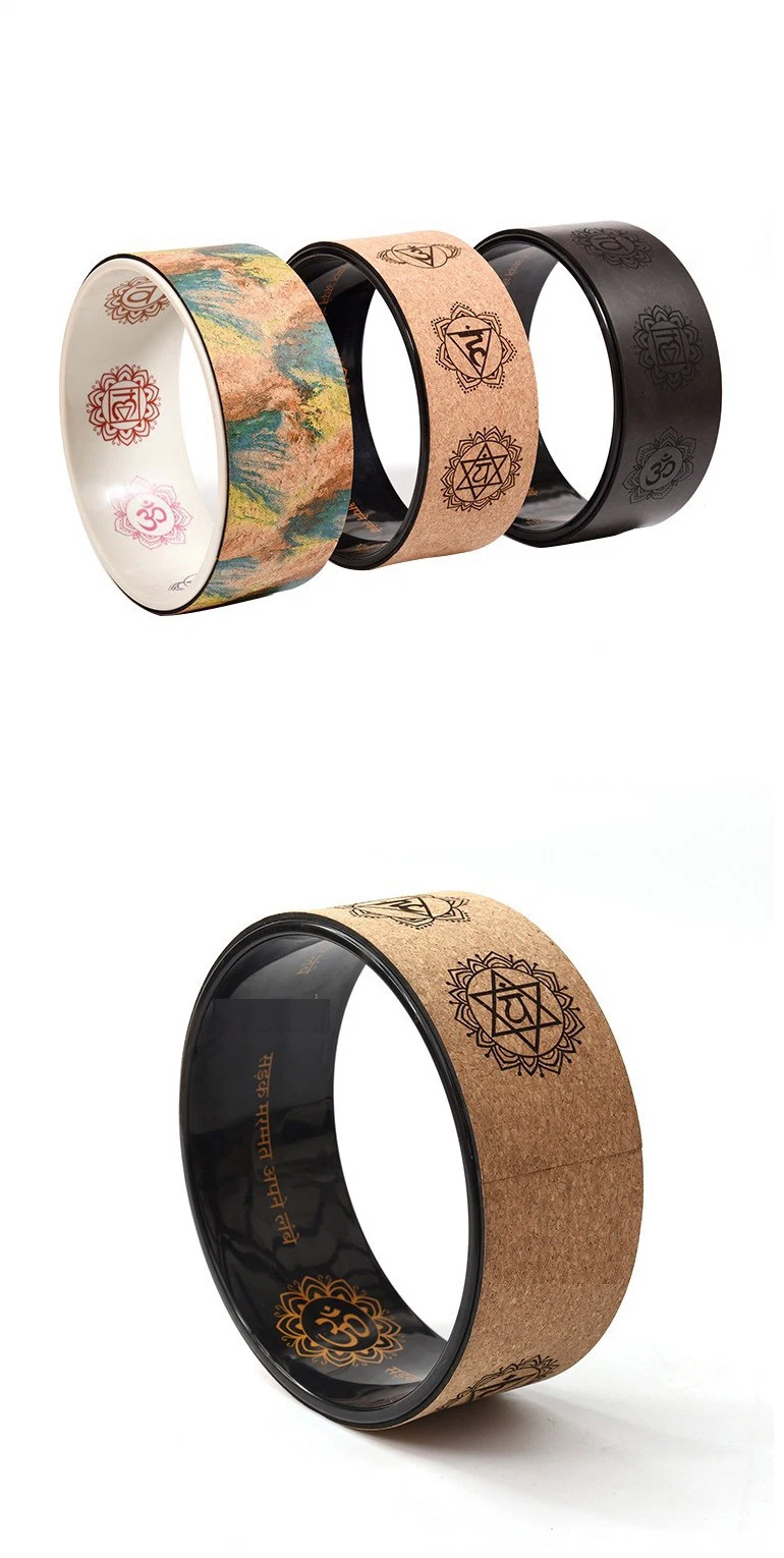 Customized Logo Eco Friendly Fitness Yoga Cork Wheel