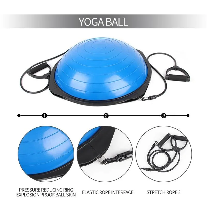 Yoga Inflatable Hemisphere Fitness PVC 65cm Bos Ball Balance Training Half Ball