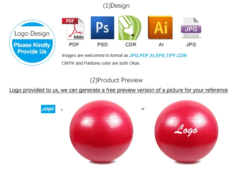 Eco-Friendly Anti Burst Custom Logo PVC Yoga Balls