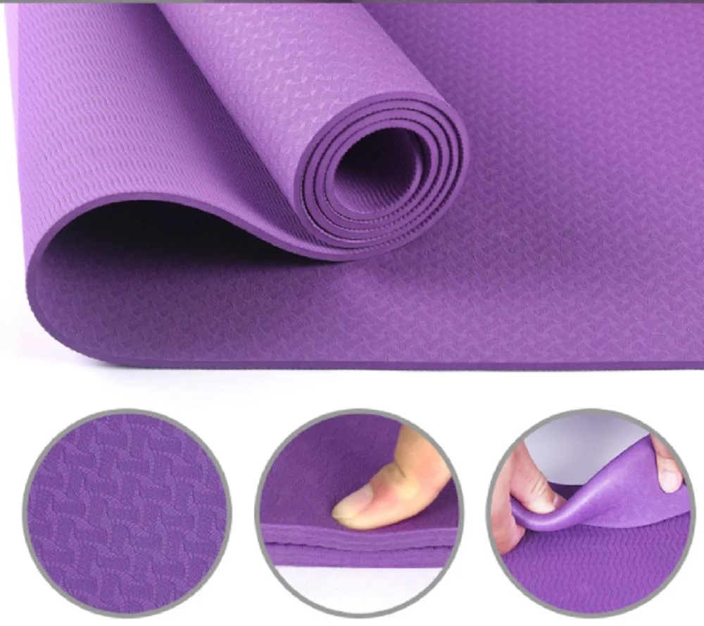 TPE Yoga Soft Mat with Carrying Strap, Workout Mats for Home, Pilates