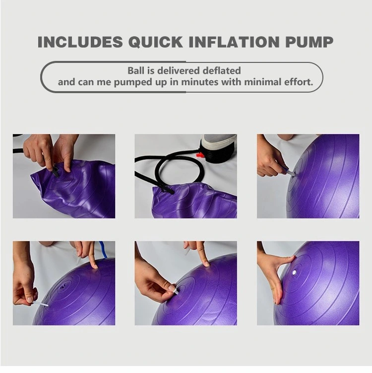 Pilates Exercise Gym PVC Yoga Ball Set Yoga Ball with Base