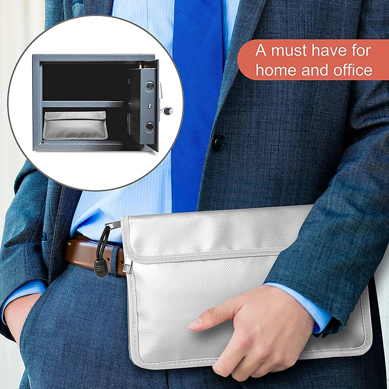 Premium Quality Durable Portable Waterproof Fireproof Document Money Bag