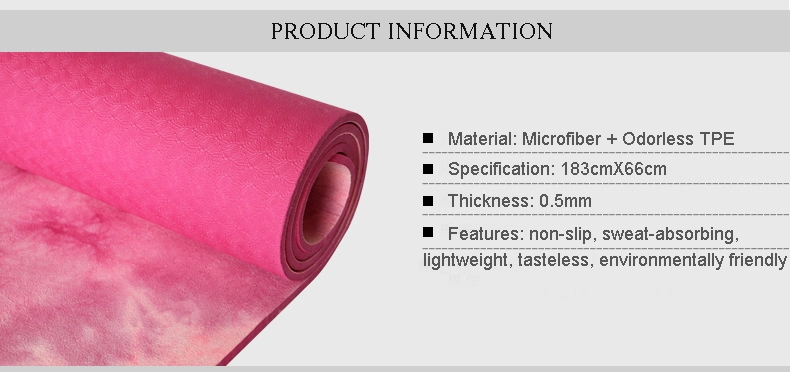 OEM Factory Microfiber Custom Print Yogamat Design Logo Natural Rubber Yoga Matt Pilates Mat Yoga Exercise Mat Eco Friendly Suede TPE Yoga Mat Gym Equipment