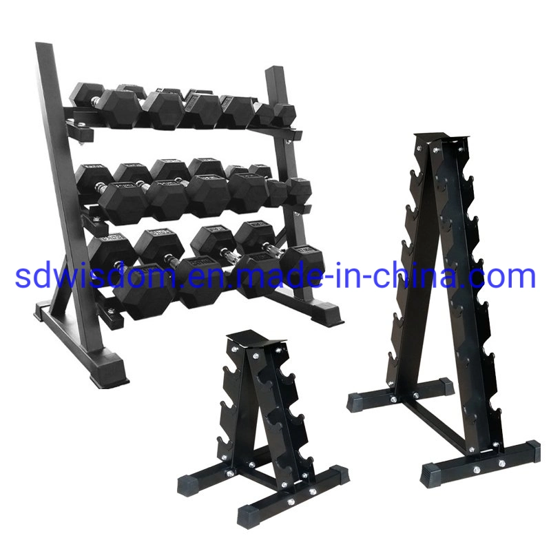 Hot Selling Custom Logo Rubber Hex Dumbbell Weight 6 Pairs Dumbbell Rack for Woman