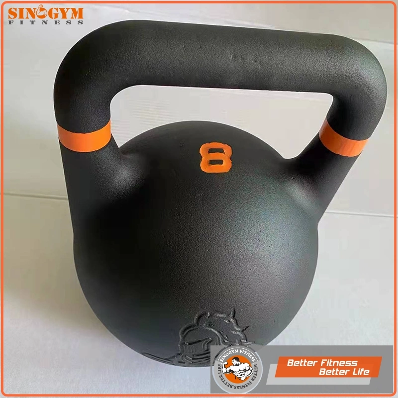 Powder Coated Solid Cast Iron Competition Kettlebell with Color Strip