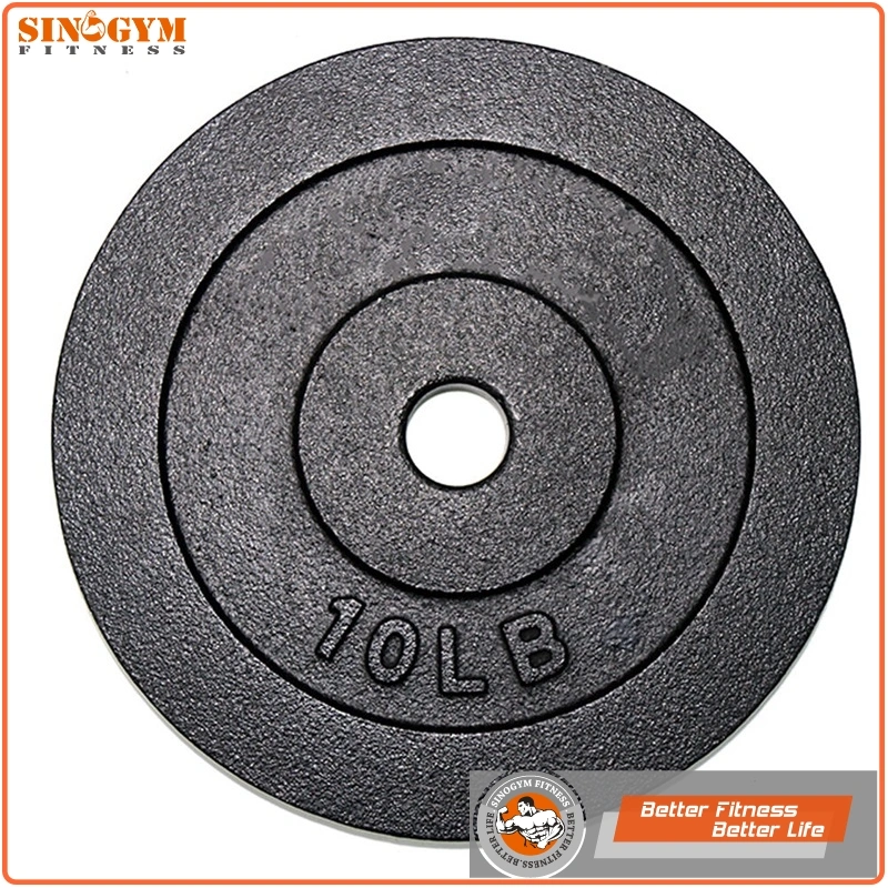 Horizontal Edge Black Paint Cast Iron Weight Plate