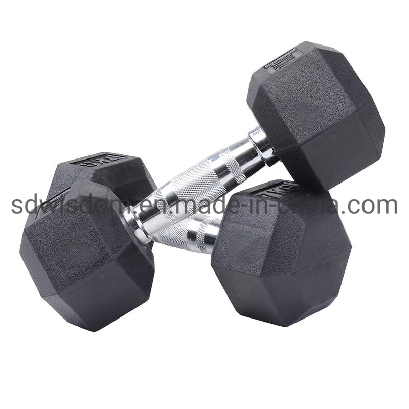 Cross Gym Equipment Fixed Hexagonal Rubber PU Hex Dumbbell with Lb