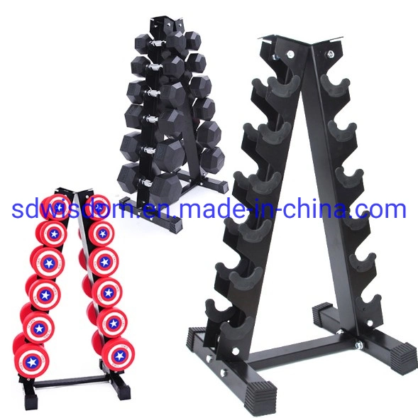 Hot Selling Custom Logo Rubber Hex Dumbbell Weight 6 Pairs Dumbbell Rack for Woman