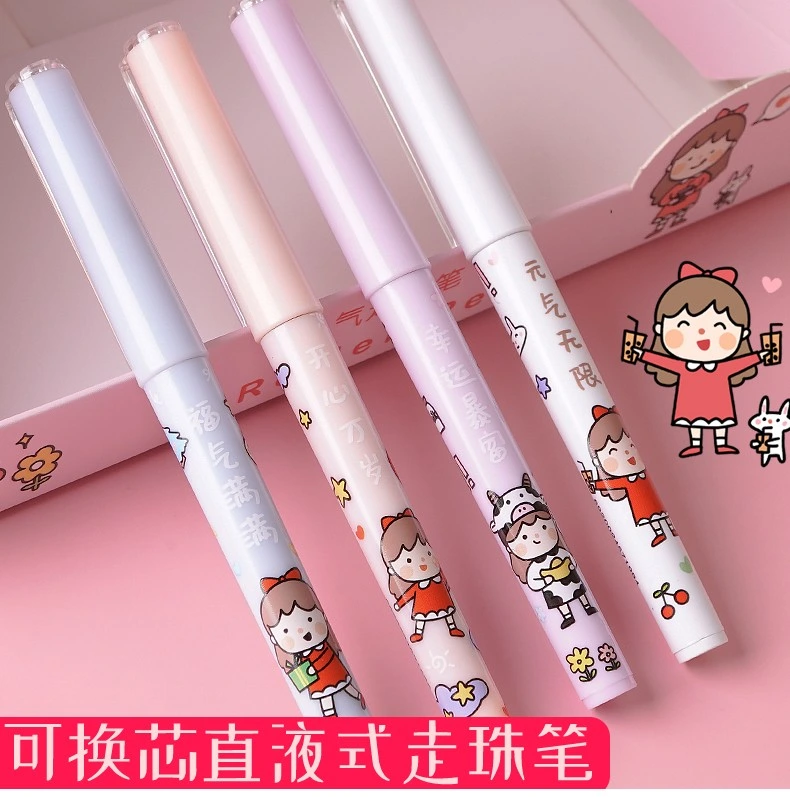 Gift Pen Carton Image Smooth Writing Free Ink System Roller Ball Pen Gel Pen