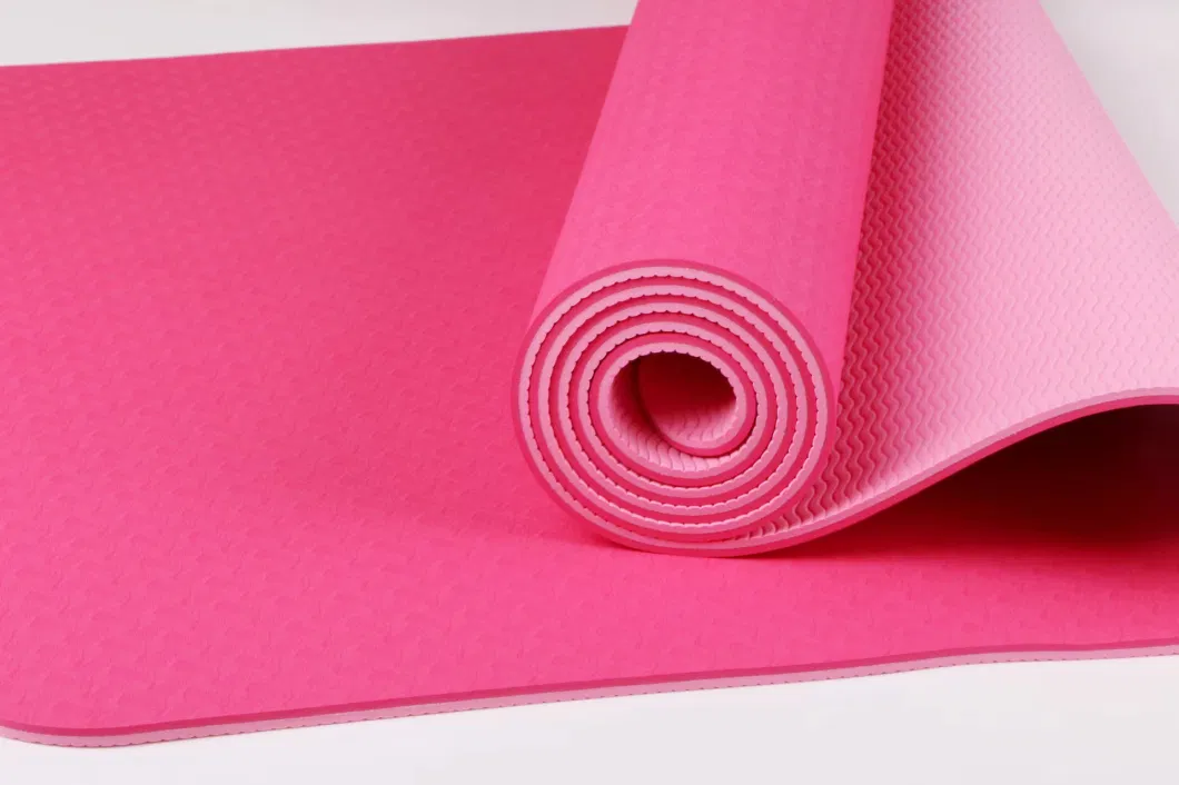 Custom Printing Anti-Skid Sports Fitness Mat 6mm-10mm Thick Double Layer TPE Comfort Foam Yoga Mat