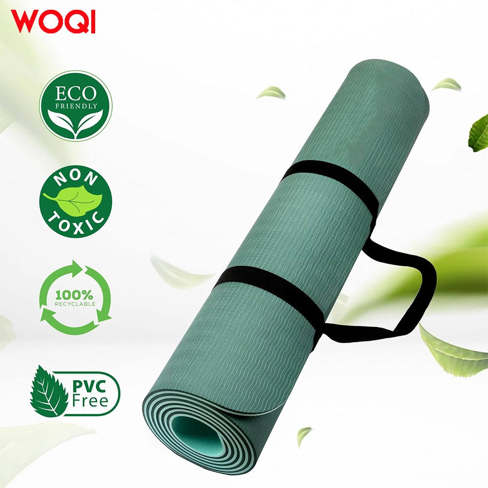 Full Laser Printing Engraved Alignment Line Natural Rubber and PU Yoga Mat