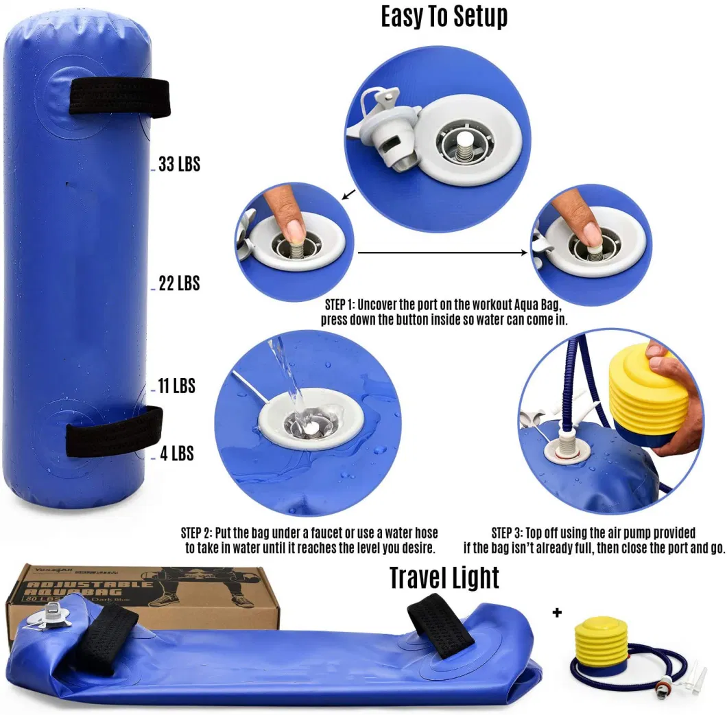 Custom PVC Fitness Water Bag Fitness Strength Filled Lifting Weights Water Dumbbell