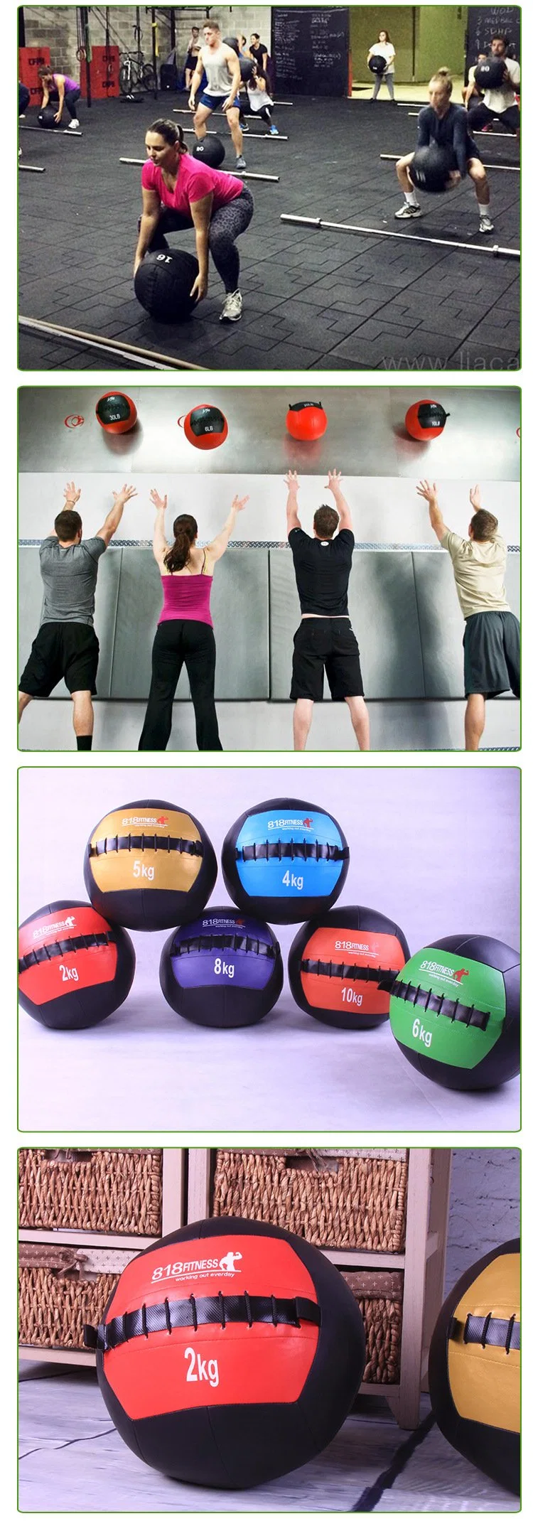 Wholesale Gym Fitness PU Soft Medicine Wall Ball Cross-Training Logo Customized Training Wall Balls