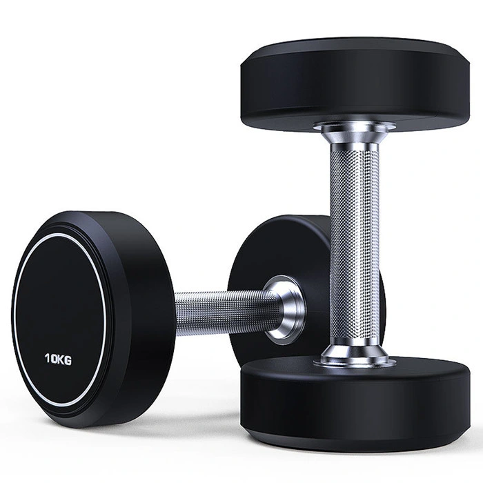Custom China Dumbbell Barbell Set Factory Wholesale Gym Equipmen High Quality Cast Ironround Head Fixed Technology CPU PU Dumbbell Sets Both with Kg and Lb