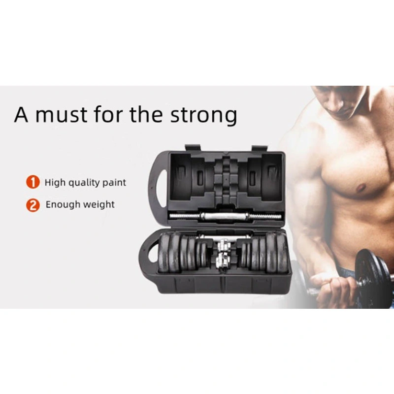 Cheap Home Fitness Equipment 20kg Asjustable Dumbbell Weight Lifting Dumbbell Gym Black Asjustable Dumbbell