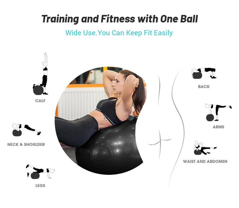 Customized 55cm Thickened Explosion-Proofand Non-Slip Pilates Balls Gym Ball