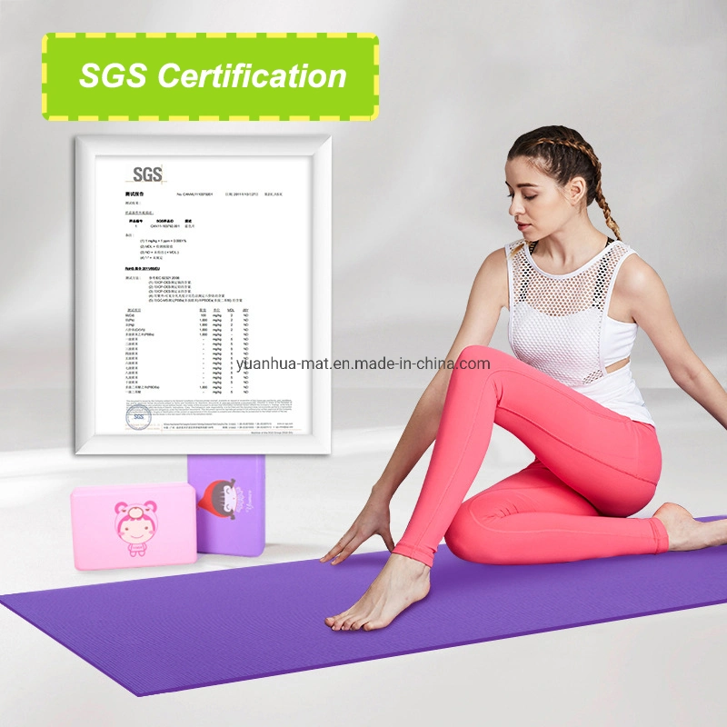 High Density Fiitness Exercise Mats Custom Logo PVC Single Color Yoga Mat with Carrying Strap