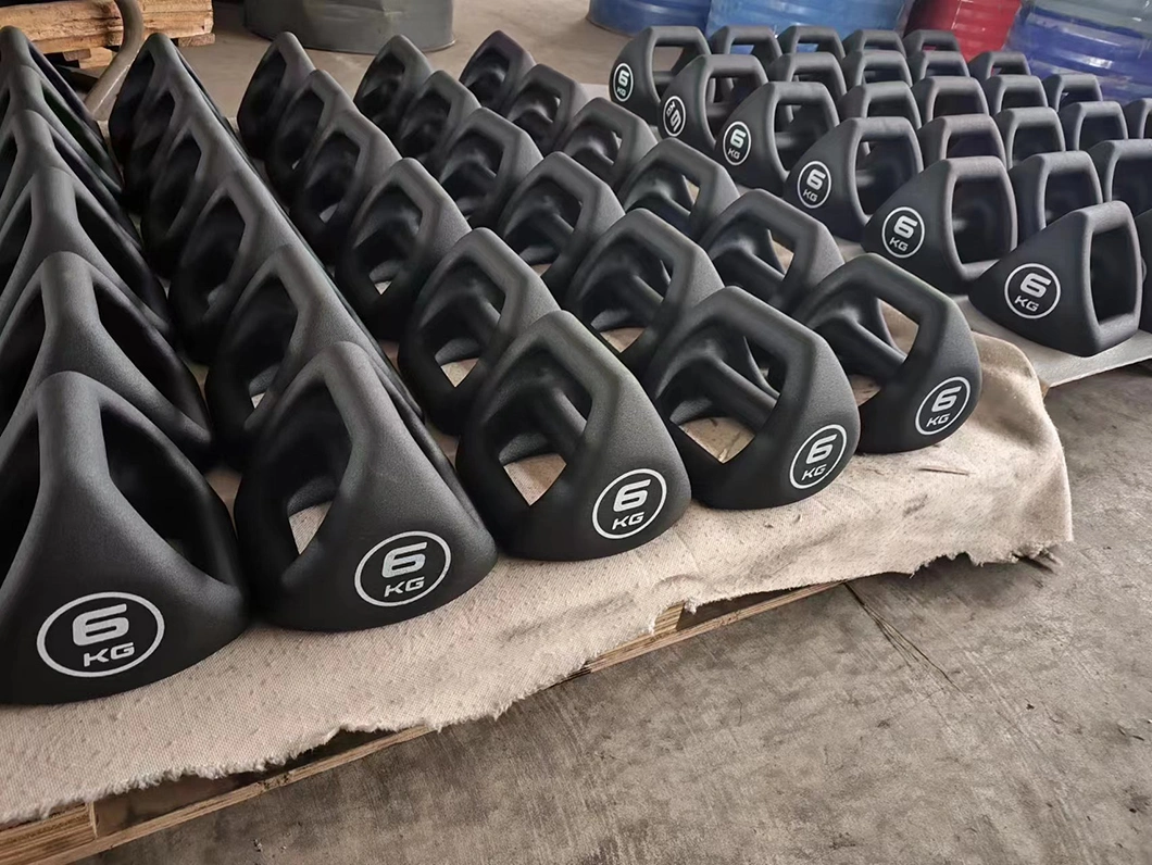 Factory Wholesale Gymnasium Exercise PVC Coated Triangle Kettlebell Cast Iron