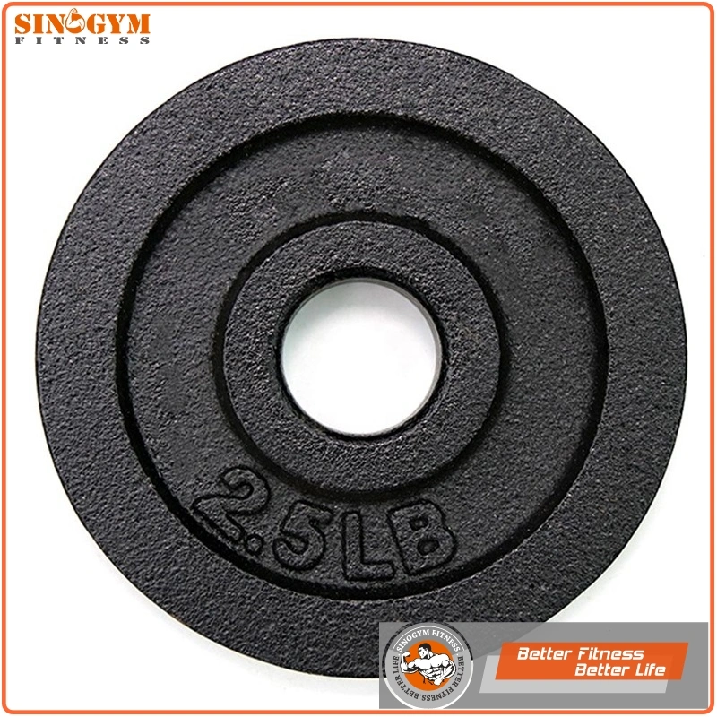 Horizontal Edge Black Paint Cast Iron Weight Plate