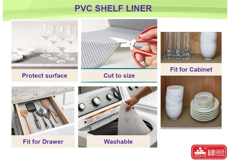 Eco-Friendly Material PVC Grip Liner Kitchen Shelf Liner Drawer Anti Slip Mat