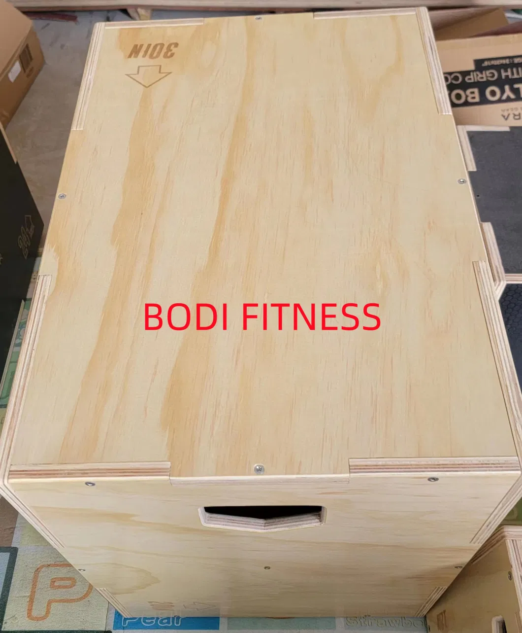 Gym Exercise Fitness Custom Logo Wooden Jump Plyometric Agility Stackable Wood Jumping Plyo Boxes 3-in-1 Wooden Plyo Box